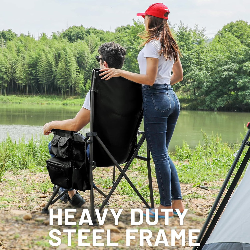TIMBER RIDGE Oversized Folding Camping Chair High Back 500lbs | Heavy Duty Ca...