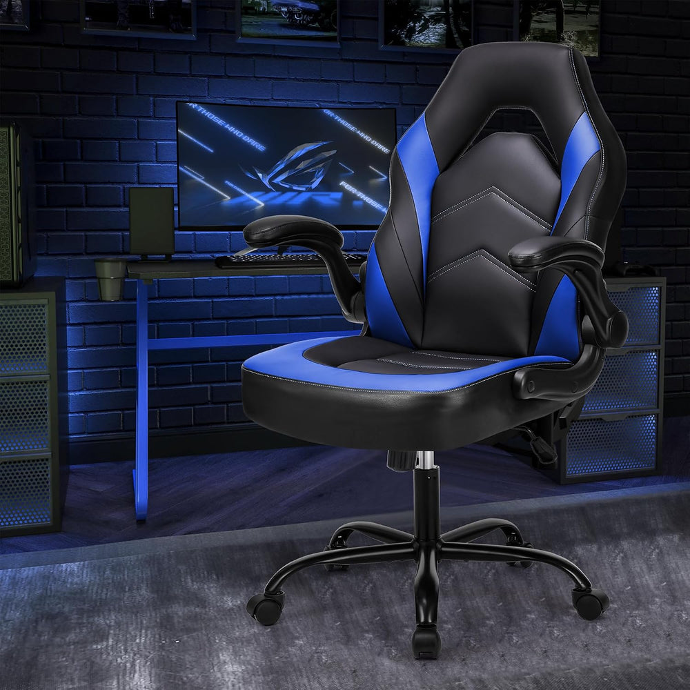 OLIXIS Computer Gaming Chair, Lumbar Support, PU Leather | 360° Swivel Wheels...