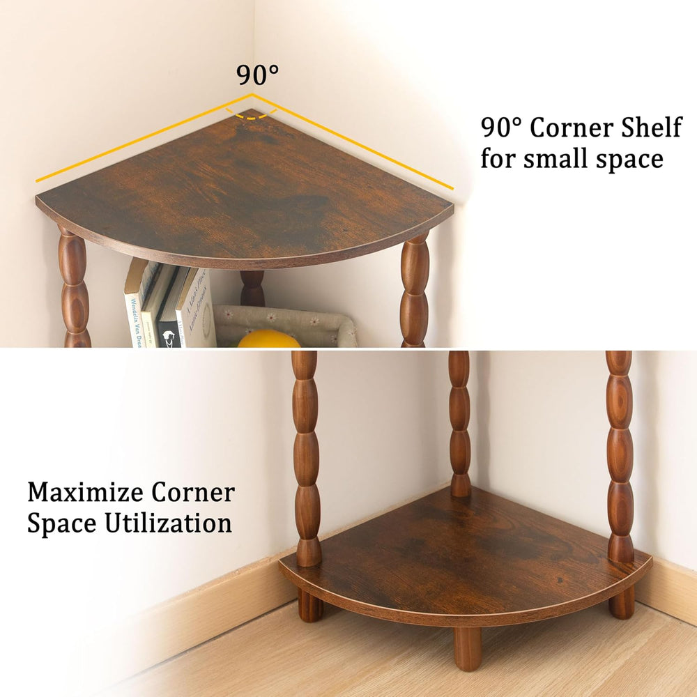 MaxSmeo Corner Shelf, 5-Tier Corner Bookshelf for Small Spaces, Stylish Corne...
