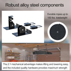 TRUSOON Ceiling Storage Hoist for Cargo Box - Heavy Duty Garage Storage Lift - Garage Pulley Lift System for Rooftop Carriers, Holds up to 150 lbs Capacity and Fit 10-14 Foot Tall Garage Ceilings