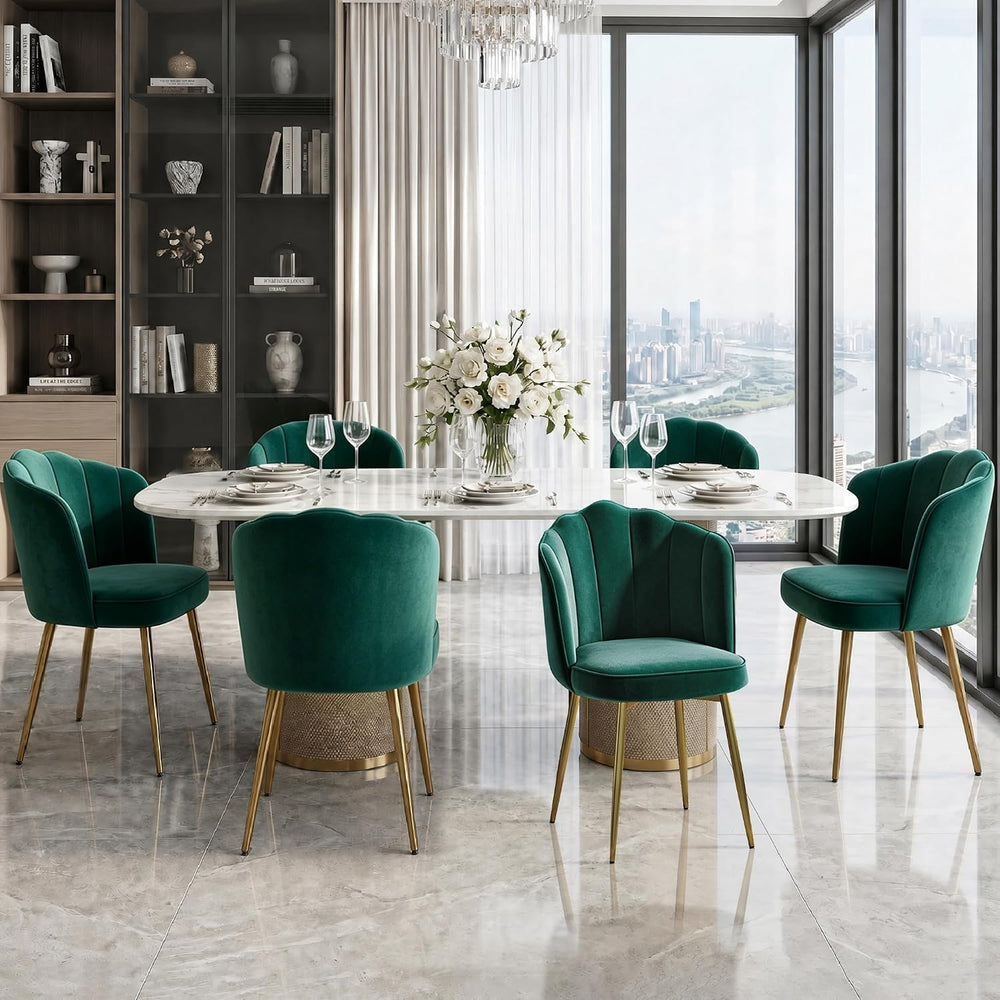 VECELO Velvet Dining Chairs Set of 4, Modern Upholstered Kitchen Chairs with ...