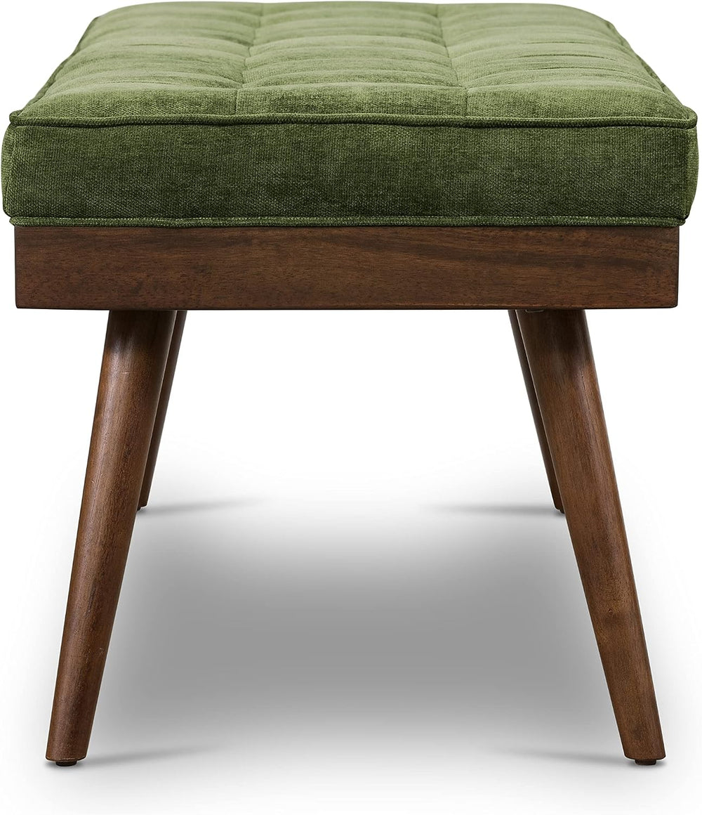 Poly & BARK Luca Fabric Bench – Tufted Upholstered Entryway or Bedroom Be...