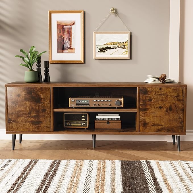 JUMMICO TV Stand for 65 Inch TV, Mid Century Modern TV Stand, Entertainment C...