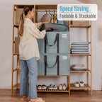 VENO 4 Pack Moving Bags and Large Christmas Storage Bins with lids. Alternative to Moving Boxes, Packing Supplies for College. Extra Large Heavy Duty Totes for Packaging (Light Blue Matte, 4 Pack)