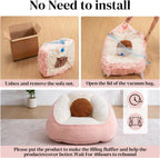 HOMMPA Bean Bag Chair for Teens Comfy Faux Fur Bean Bag Couch with Back Support Stuffed Lazy Floor Sofa for Living Room Bedroom Dorm Peach Pink