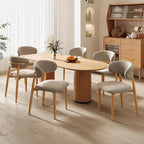 Dining Chairs Set of 4 for Kitchen Dining Table Mid Century Modern Farmhouse Upholstered Linen Dining Room Chairs with Metal Legs, Original Khaki
