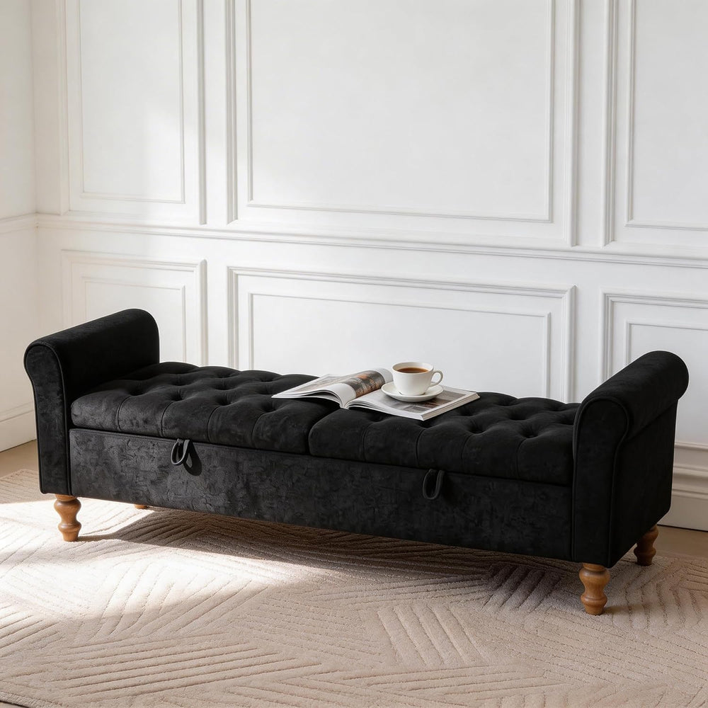 Aoiy & Wifon 65.75" W Large Storage Ottoman Bench, Modern King Size ...