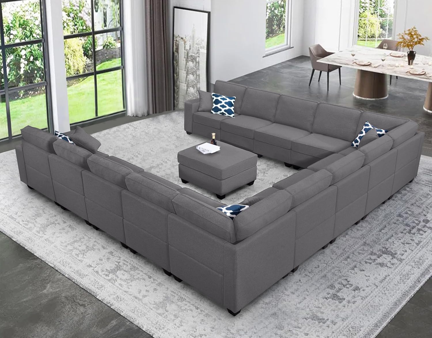 Legend Vansen Modular Sectional Sofa L Shaped Couch with Ottoman Modern Reversible Corner Sectional Couch for Living Room