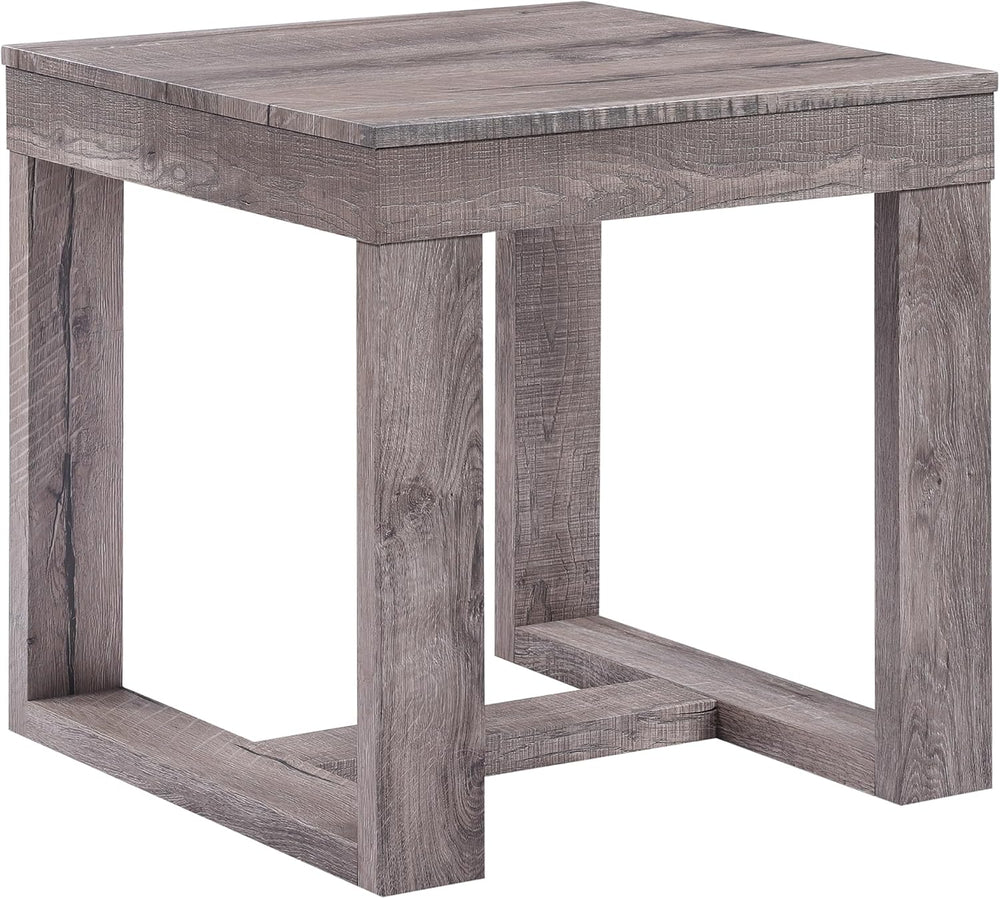 3pc Cocktail Set 1x Rectangular Coffee Table and 2X Square End Table Rustic B...