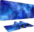 Starry Sky Gaming Mouse Pad 31.5"x11.8"Desk Mat Anti-Slip Rubber Base & Durable Stitched Edges for Gamers Smooth Mouse Writing Surface for Desk Office/Home