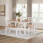 Signature Design by Ashley Gesthaven Solid Wood Frame Dining Chair, Set of 2, White/Natural