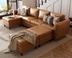 Sofa Modular Sectional Faux Leather Sectional Sofa Module Brown