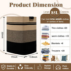 Laundry Hamper, 85L Tall Laundry Basket with Leather Handles, Rectangle Large Clothes Hamper for Organizing, Cotton Woven Laundry Baskets Storage Hampers for Bedroom, Nursery, Living Room