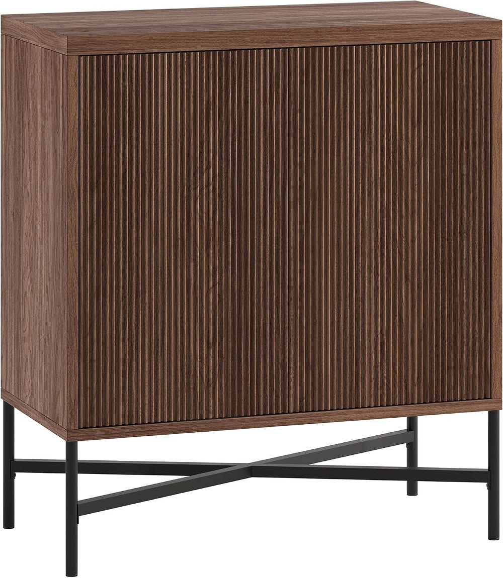 Henn&Hart 28" Fluted Accent Cabinet, Sideboard Buffet, Medium Walnut