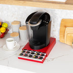 Mind Reader Single Serve Coffee Pod Drawer, 30 Pod Capacity, Countertop Organizer, 10.5"L x 12.75"W x 2.5"H, Red