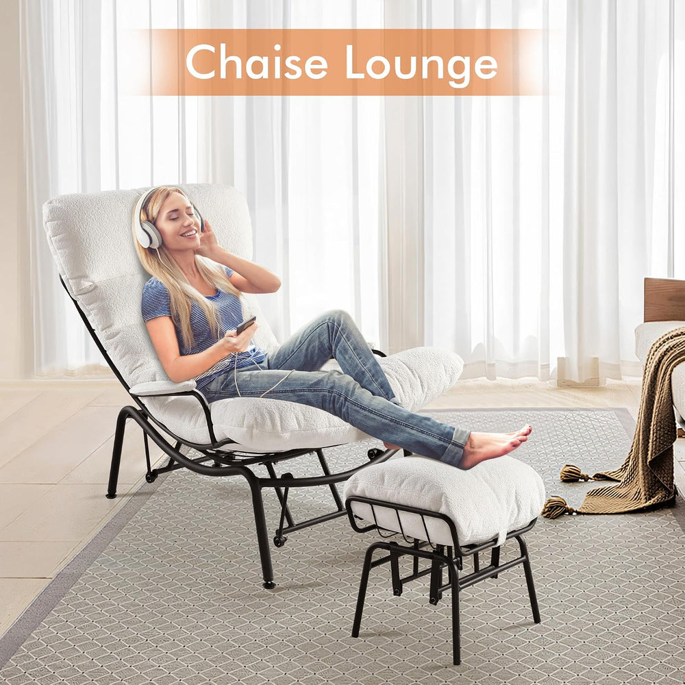 HOOOWOOO Cozy Rocking Chair,Chaise Lounge Chair Indoor,Accent Chair with Otto...