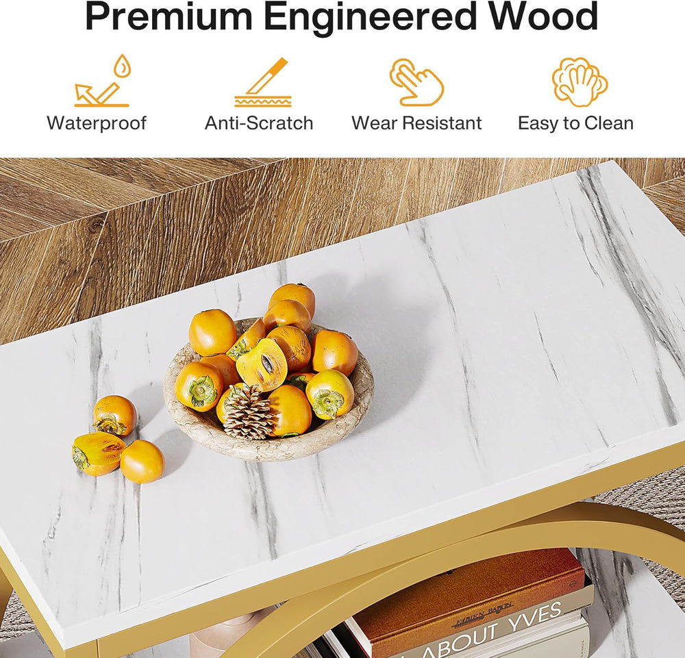 Tribesigns End Table with Storage Shelves, 3-Tier Wooden Industrial Sofa Side...