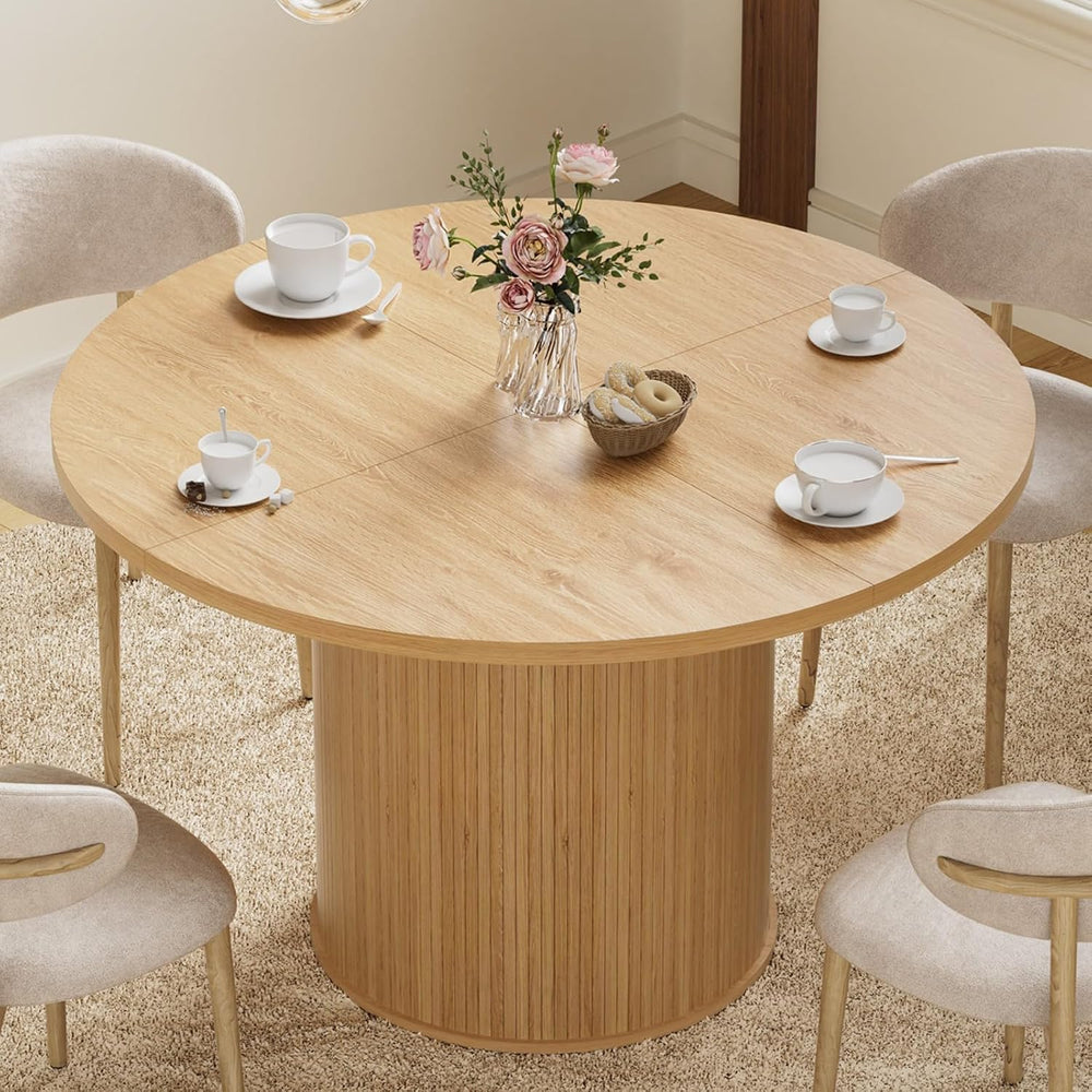 HOMMPA 48'' Round Dining Table for 4-6 Kitchen Table Circle Dinner Ta...