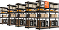 HOMEDANT 5 Tier Storage Shelves Adjustable Laminated Boltless Garage Metal Shelving Unit Heavy Duty Utility Rack Shelf Warehouse Pantry Closet Kitchen (10, (S) 28" W, Black)