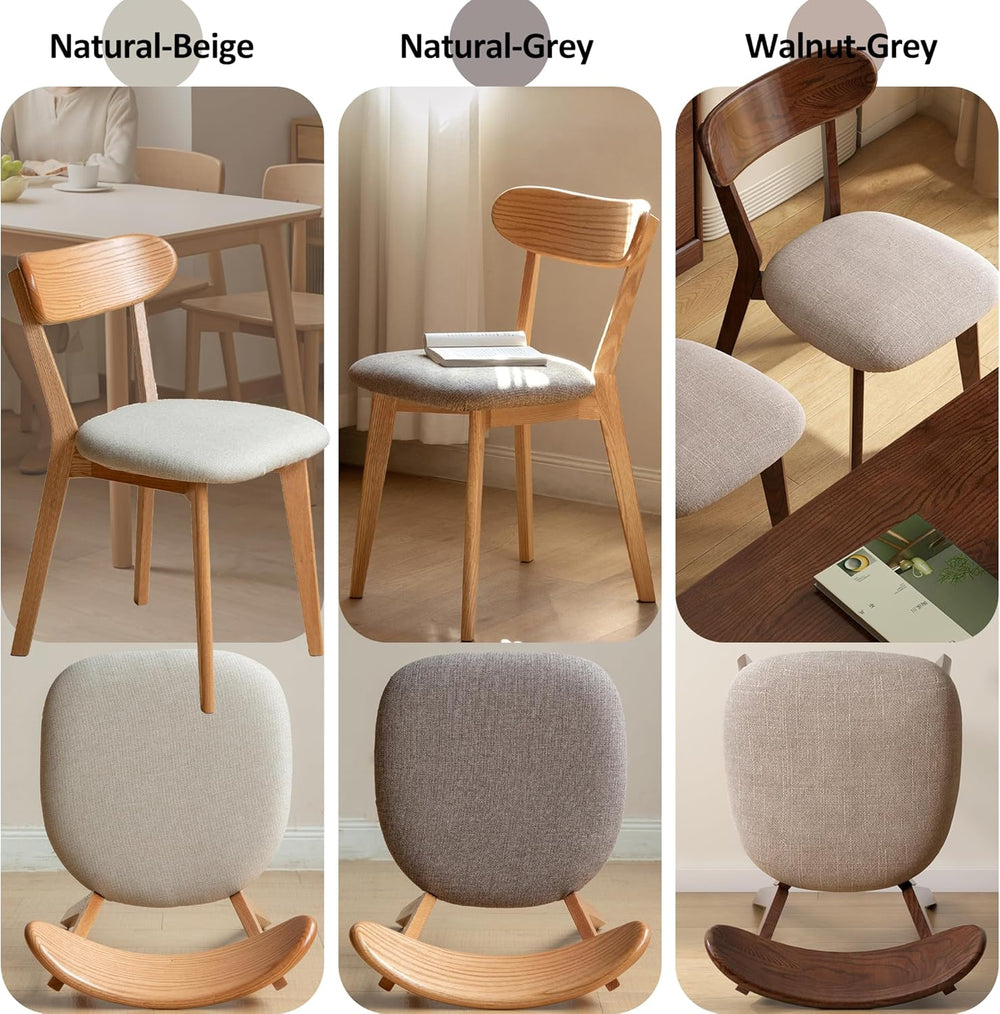 Modern Solid Wood Dining Chair Set of 8, Kitchen Dining Room Chair with Uphol...