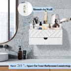 Hair Tool Organizer, Hair Dryer Holder with Drawer, Bathroom Countertop Organizer for Bathroom Accessories, Blow Dryer Organizer for Hair Styling Tools, Vanity Organizer for Bathroom, Vanity, Kitchen