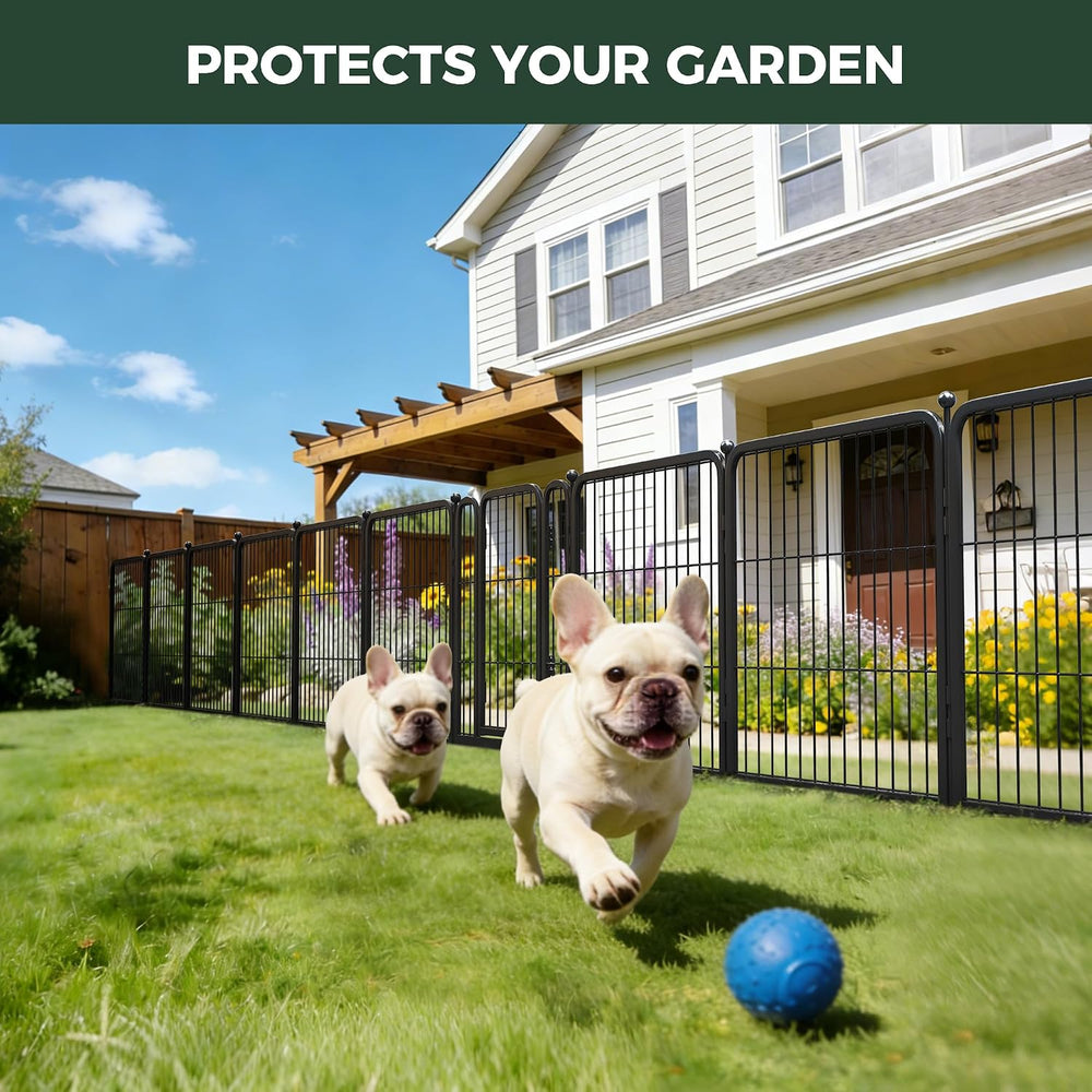 FXW No Dig Garden Fence, Outdoor for Yard, 24in(H) x 11.4ft(L), 6 Panels