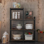 6-Tier Kitchen Bakers Rack, Freestanding Mini Fridge Stand Height Adjustable Bakers Rack with Storage, Sturdy Microwave Stand with Storage, Mini Fridge, Coffee Bar for Living Room Rustic Brown