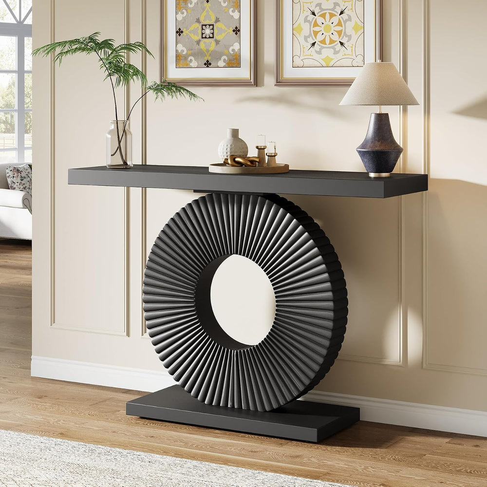 Tribesigns Modern Entryway Console Table, 39 inch Wooden Narrow Sofa Table Be...