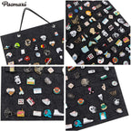 PACMAXI Hanging Brooch Pin Organizer, Display Pins Storage Case, Brooch Collection Storage Holder, Holds Up to 96 Pins.(Not Include Any Accessories) (M-170 Slots, Dark gray, Medium)