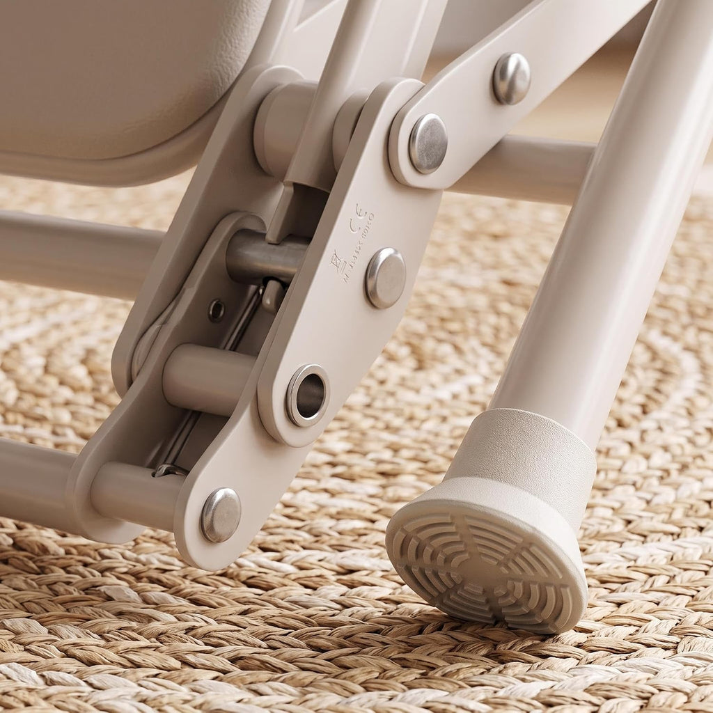 Kids Folding Chair Set 6-Pack, Plastic Chair with Metal Frame | Sturdy, Lightweight, Portable, Steel Frame, Easy Storage, Indoor Outdoor Use, Beige