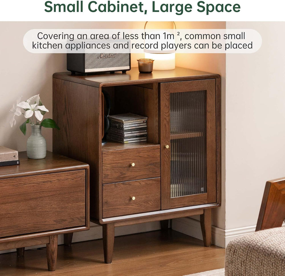 Mid-Century Modern Solid Wood Accent Cabinet 25.6" W x 15.7" D x 31...
