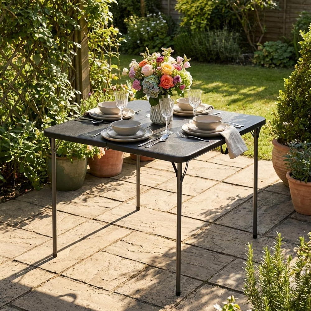 34" Square Folding Table for 4 Person, 330lbs Weight Capacity Foldable T...