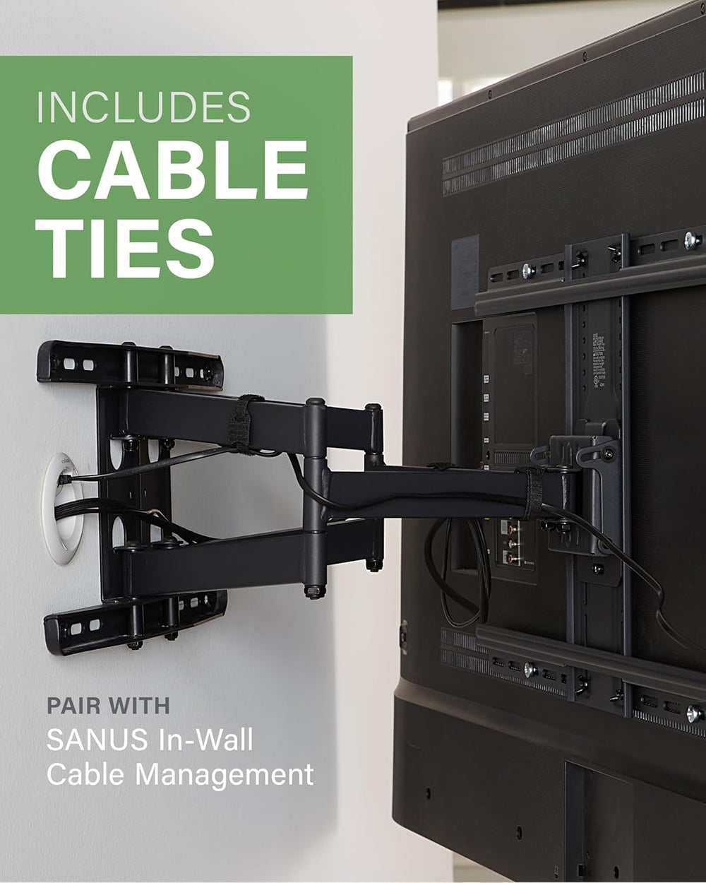 SANUS Premium Full Motion TV Mount for 42"-90" TVs - Sturdy & S...