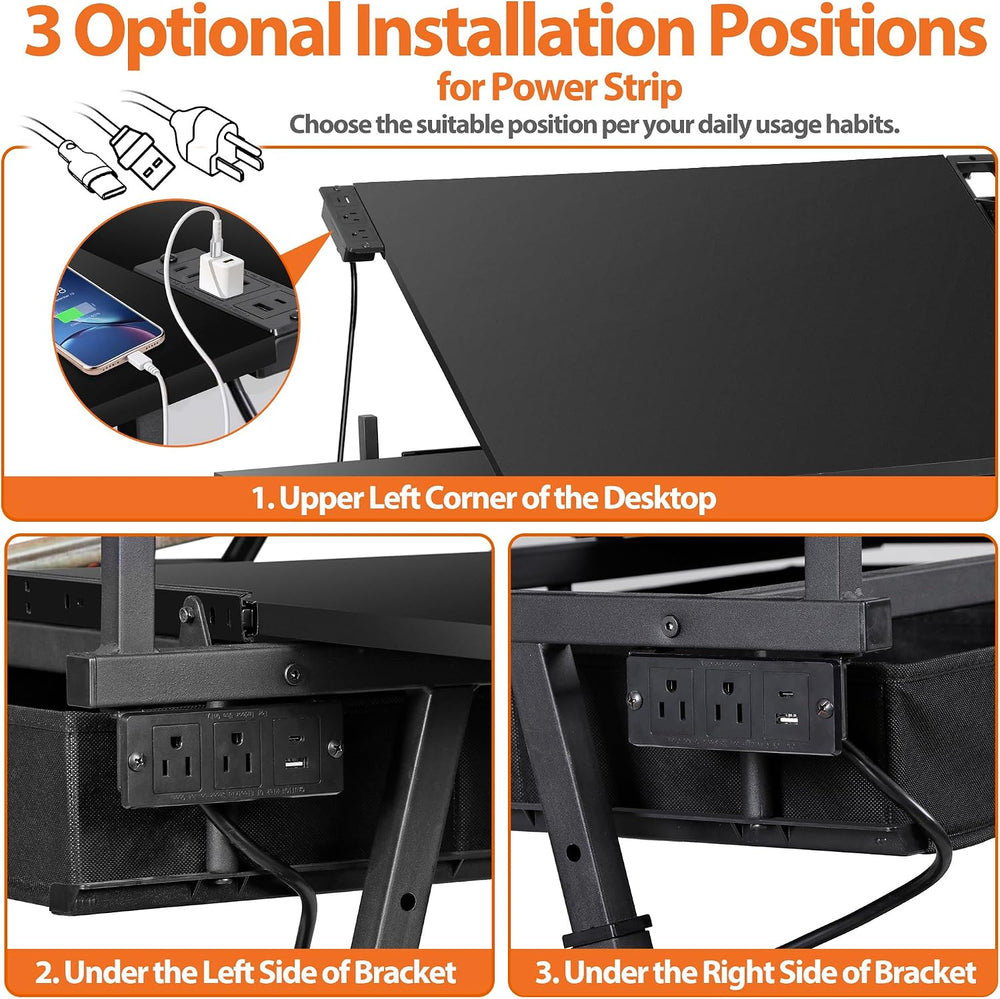SUPER DEAL Adjustable Drafting Table Set with Charging Station, Art Table for...