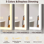 60"x32" Medicine Cabinet Mirror, LED Lighted Medicine Cabinet with Electrical Outlet＆USB, Anti-Fog, 3 Colors Temperature Stepless Dimmable, Aluminum Cabinet for Storage and Mordern Decor