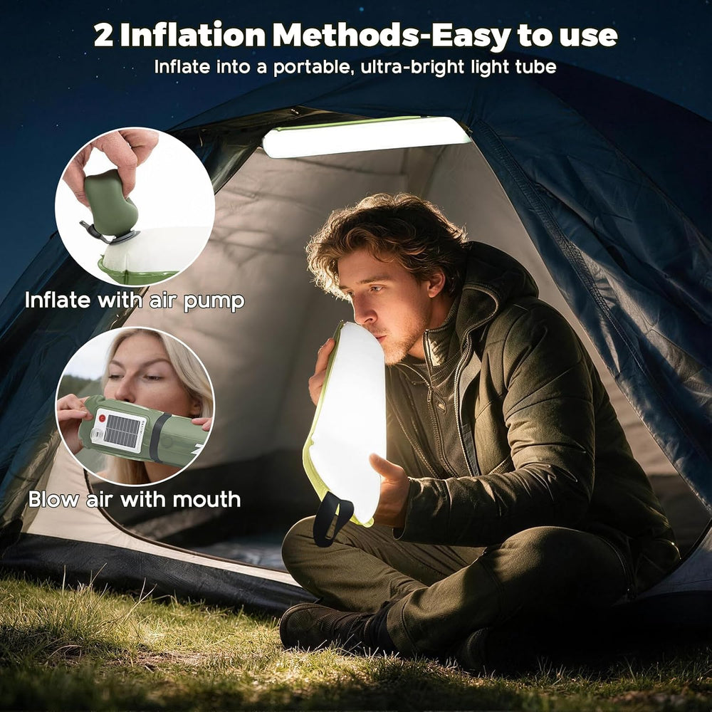 Inflatable Solar Camping Lantern, 23.6in LED Camping Light Tube