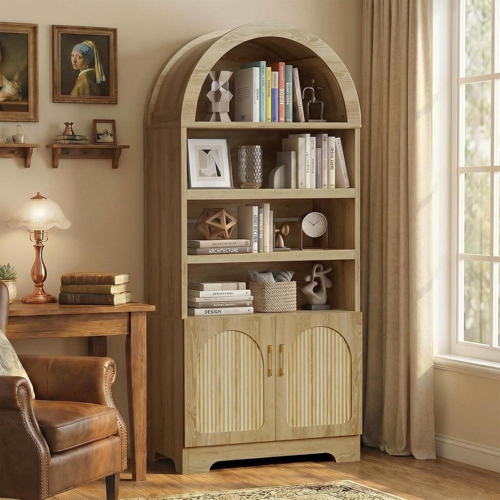 Bestier 71" Tall Arched Kitchen Pantry, Arched Cabinet with Doors, Moder...