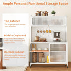Pantries, Kitchen Pantry Cabinet, Tall Storage Cabinet with Glass Doors & Adjustable Shelves, Cabinet Cupboard for Kitchen, Living Room, Dinning Room