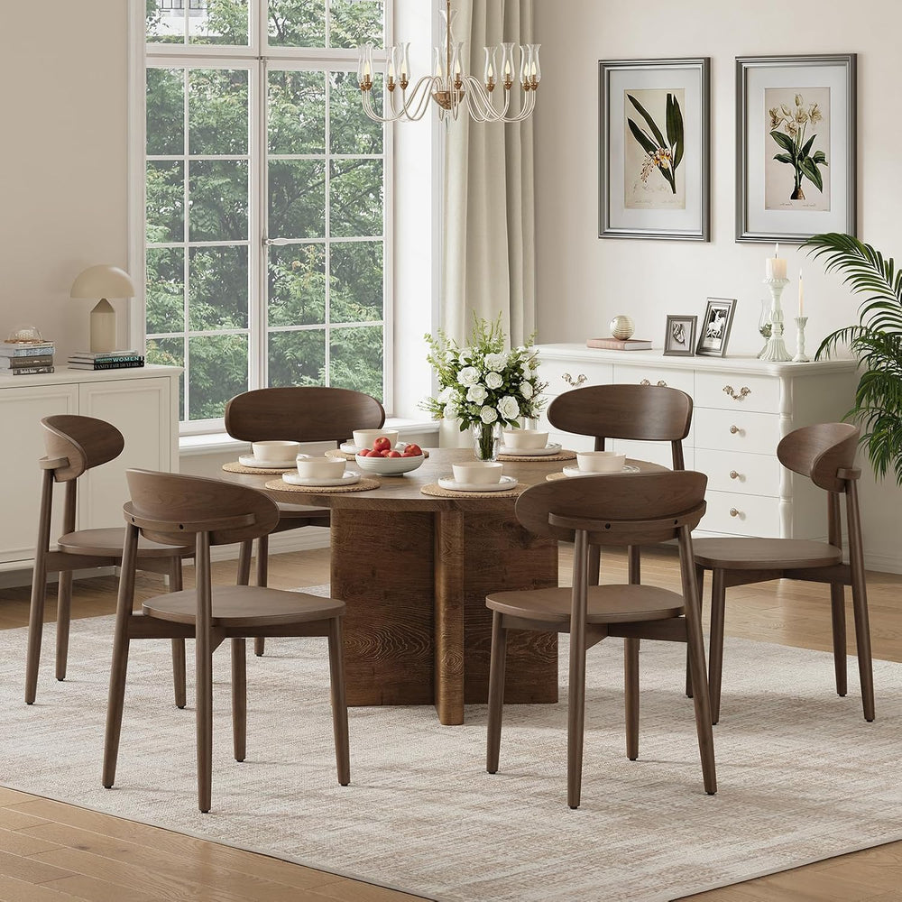 MALOL Wooden Dining Chairs Set of 6, Mid Century Modern Dining Room Chairs, A...