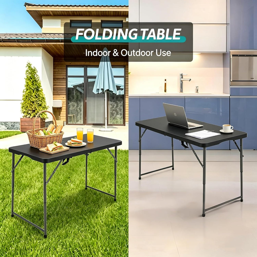 Dkeli Folding Table 4/6 Foot Indoor Outdoor Heavy Duty Plastic Table Portable...