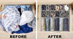 Simple Houseware 4-Pack Drawer Organizer Set - Closet Dividers for Underwear, Socks, Bras, Scarves, Ties - Foldable Non-Woven Storage Boxes, Gray