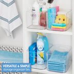 STORi Bliss 10" x 6" Open Clear Pantry Organizer Bin, Plastic Containers with Handle for Kitchen, Fridge, Cabinet, Closet, Bathrom, Undersink Storage Made in USA