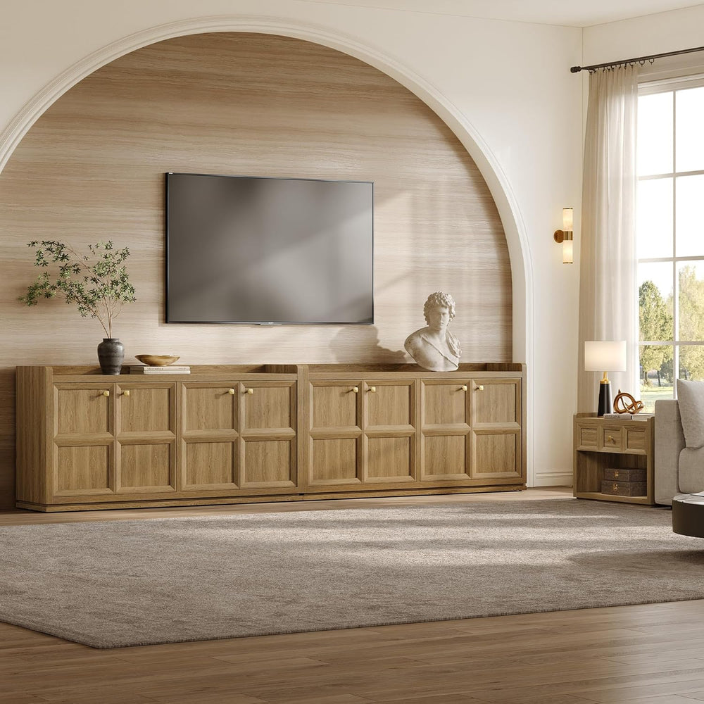 SICOTAS 4-Door Buffet Cabinet, 61.7" Wide Extra Long Sideboard with 2 Se...
