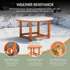 WestinTrends Malibu Low Outdoor HDPE Round Patio Coffee Table, Orange