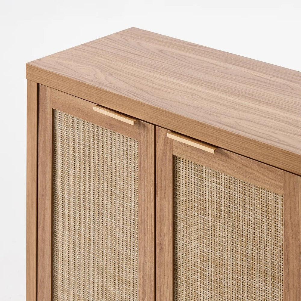 OAKHAM HOME Rattan Sideboard Cabinet with Storage, Buffet Cabinet with 2 Soft...