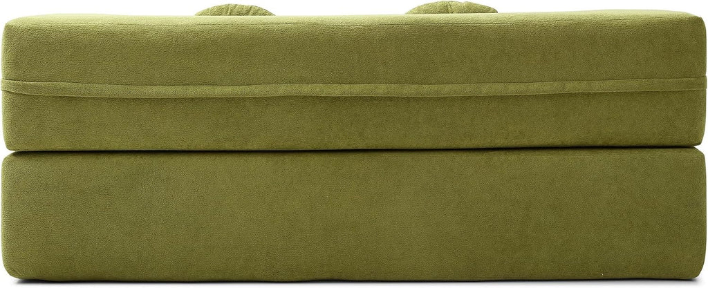 75" Convertible Folding Sofa Bed, 2-in-1 Full Size Floor Boneless Couch Bed, Loveseat sleeper Couch, Memory Foam Floor Sofa Sleeper SofaBed, Small couches for small spaces, No Assembly (Green)
