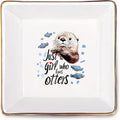 Otter Jewelry Ring Holder Dish Tray, Gifts For Women Teens Girls, Otter Lovers Themed Stuff Things Decor Merch Home Room Ring Earrings Necklace Organizer Holder!