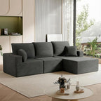 Homall Sectional Couches for Living Room, Modern Boneless Couch with Deep Seat, Upholstered Cloud Sofa, No Assembly Required (Black, L Shaped Sofa)