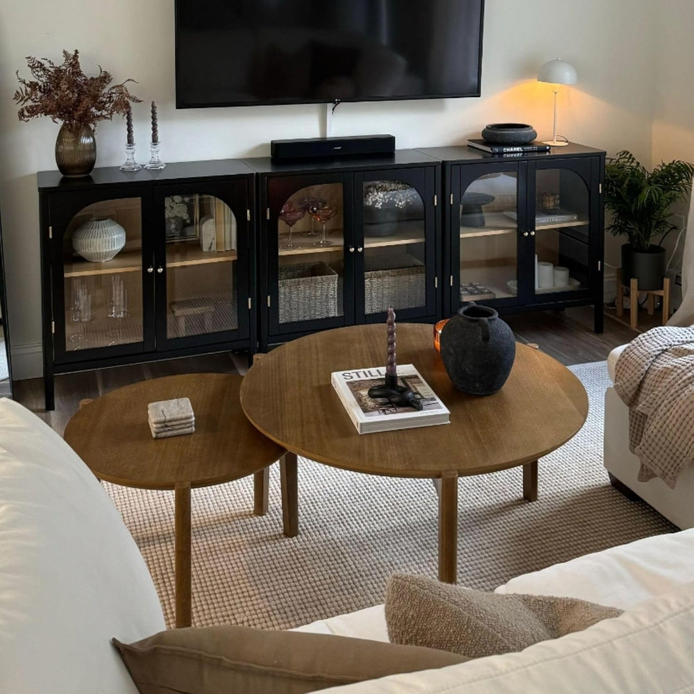 Nathan James Mason Storage Cabinet, Free Standing Accent Sideboard Buffet, Cr...