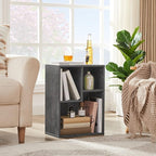VECELO Small Bookshelf, 3 Cube Shelf, Fits Tallest Hardcovers, Horizontal Available, Short Bookcase for Small Spaces,Modern Gray